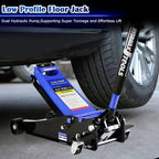 4 Ton Low Profile Floor Jack, Professional Trolley Jack Hydraulic Jack, Heavy-Duty Steel Racing Floor Jack with Dual Piston Quick Lift Pump,Lift Range 4"-21", (8,000 lb) Capacity