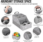 Car Seat Organizer- Backseat Car Organizer with 12 Storages Compartments and 2 Cup Holders, Organizers and Storage, Front Seat for Travel Kids,Gray