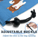 Car Trash Bag Hanging Back of Seat Waterproof Small Cute Printed One-Handed Strap Drawstring Garbage Bags for Car-Cute Animal Dogs