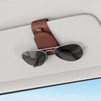 Sunglass Holder for Car Visor, Brown, 2 Packs | Suede Cloth, Magnetic, Organizer for Car Accessories