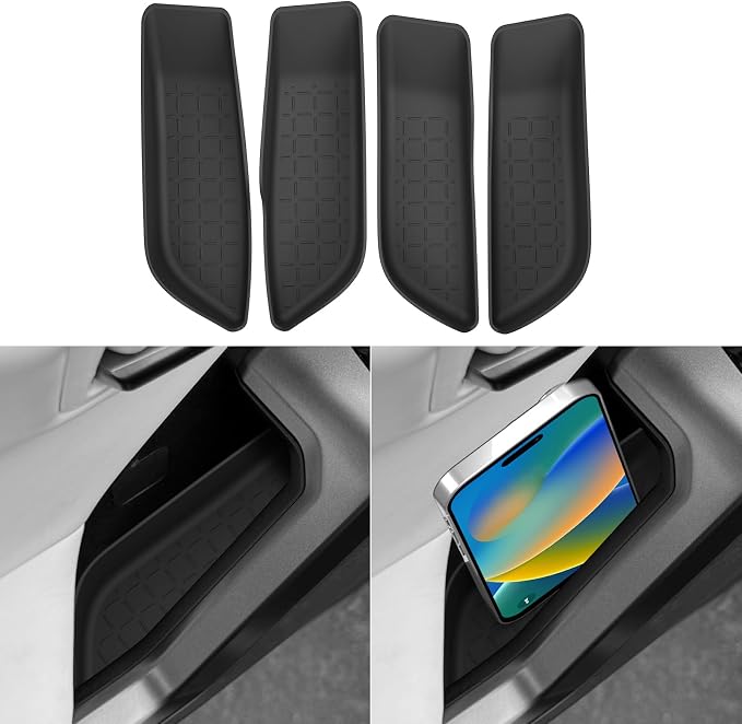 4Pack Door Side Storage Box for Toyota RAV4 2026 | Front & Rear Door Storage Organizer Boxes,TPE Interior Accessories