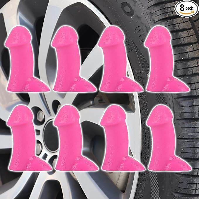 Penis Valve Stem Covers,Pencil Tire Valve Stem Caps,Funny Valve Stem Covers,Suitable for Cars,Trucks,Bike,Motor,Pranks for Adults Gifts for Friends&Coworkers(8PCSPink)