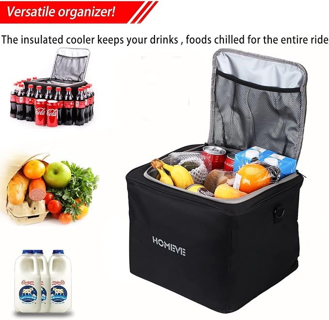 Car Trunk Organizer for SUV, 25Gal Large Capacity No-Sag Heavy Duty, Foldable Waterproof Anti-Slip Storage with 12 Pockets, Fit Sedan,Truck,Universal Car Accessories, Black, 3 Compart, Large