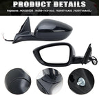 Left Driver Side Mirror Compatible with 2018-2025 Honda Accord LX Sport 1.5T Power Glass | Non-Heated | Paint to Match Repalces HO1320328 76258-TVA-A02 (3Pins-Black)