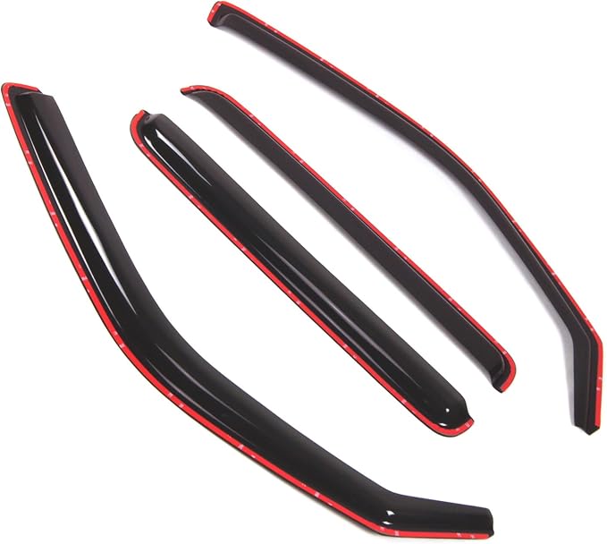 WD2-528i Dark Smoke 4 Pcs Set Window Visor (in-Channel) Deflector Rain Guard Compatible with 2006-2014 Honda Ridgeline