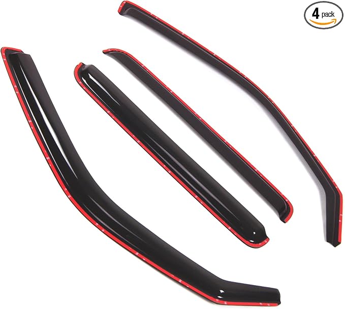in-Channel Window Vent Visors Rain Guards Compatible with Honda Ridgeline 2006-2014 | Side Window Wind Deflectors Rain Shields | Smoke Tinted, 4 Pcs Set, DGWV-528i