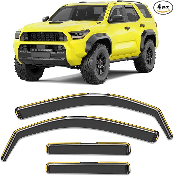 in-Channel Window Rain Guard for Toyota 4Runner 2025-2026 Rain Guards 4 Runner Side Window Visors Low Profile Vent Visor Window Deflectors Vent Shades Car Accessories
