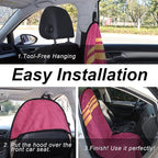 Waterproof Car Towel Seat Covers Front Seats for After Gym Workout,Auto Universal Interior Sweat Towels Cloth Bucket Carseat Cover Protector for Trucks SUV RV Boat Van (Wine Red with Yellow)