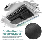 Car Sun Visor Organizer, Multi-Pocket Vehicle Sun Visor Storage Pouch with Sunglasses Box, Auto Interior Sunshade Eyeglasses Card Holder Organizers, Universal for SUV Sedan Truck (Black)