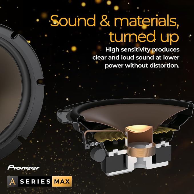 A-Series MAX TS-A683FH 6” x 8' 2-Way Speakers (Pair) – 370W Max, Balanced Sound + Smooth Treble, Enhanced Bass, Great Stock Replacement