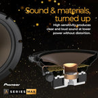 A-Series MAX TS-A653FH 6.5” 2-Way Speakers (Pair) – 340W Max, Balanced Sound + Smooth Treble, Enhanced Bass, Ideal Factory Upgrade, Installation Adaptors Included