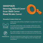 Fuzzy Genuine Sheepskin Steering Wheel Cover Set for Women Parents-Fluffy Soft Australian Merino Wool Fur Wrap with Gear Shift and Hand Brake Covers, Cozy Stylish Luxury Car Accessories (Wolf Tipped)