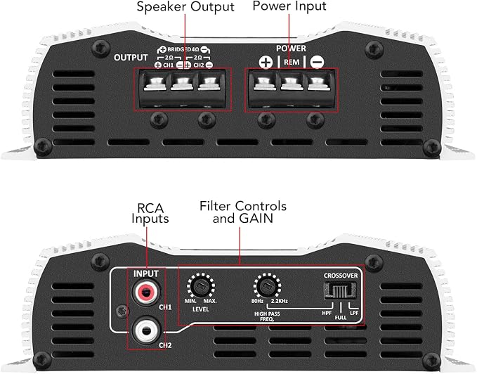 DS 800x2 Module 2 Ohms 800W RMS 2 Channel Car Sound Amplifier