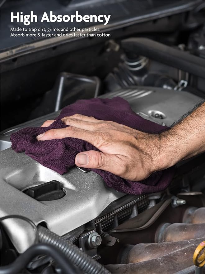 Microfiber Cleaning Cloth Roll-75 Sheets, 12"x12"(DeepPurple) | Super Absorbent, Lint-free, Tear-away Microfiber Towel Roll, for All-Purpose Cleaning