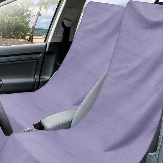 Car Seat Towel Covers with Storage Bag, 63 x 32 Inch Universal Non Slip Waterproof Sweat Protector for Car Truck, Gym Swimming Running, Machine Washable(2 Pack,Gray)