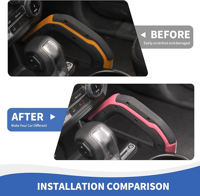 Center Console Dash Grab Handle Cover Trim Compatible with 2021-2024 Ford Bronco Interior Accessories, Pink (Not for Bronco Sport)
