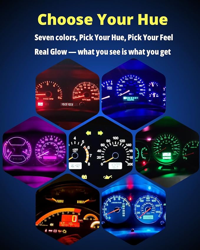 74 Led Bulb Dash Lights Dimmable T5 2721 37 85 286 Wedge PC74 Twist Socket Automotive Instrument Panel Gauge Light Kits Cluster Shift Indicator Interior Bulbs Red Pack of 20