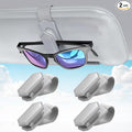 Sunglass Holder for Car (One-Handed-Operation, Gentle & Secure Hold, Silicone Padded, Universal Fit, Metal Clip) Visor Sunglass Holder Clip,Visor Sunglass Car (Grey, 4 Pack)
