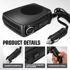 12V 170W Portable Car Heater, 2 in 1 Heating & Cooling, Electric Car Heaters Defroster with Plugs in Cigarette Lighter, fit The car of Fuse ≥ 15A, Fast Heating Defroster, 360° Rotation