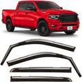 Voron Glass in-Channel Extra Durable Rain Guards for Trucks Dodge RAM 1500 2019-2026 Crew Cab, Window Deflectors, Vent Window Visors, 4 Pieces - 220159