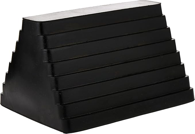 70073 Solid Rubber Heavy Duty Wheel Chock with Eyebolt (Pack of 2)