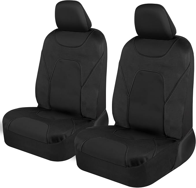 Waterproof Car Seat Covers Full Set – Black Seat Covers for Car Front & 60/40 Split Back Bench - Carseat Cover for Trucks, SUV, Vans - Universal Fit for Most Regular Size Vehicles