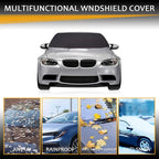 Car Windshield Cover Large Enhanced 600D Oxford Fabric Windshield Frost Cover for Ice and Snow Frost Waterproof Wiper Front Window Protects UV Sunshade Cover for Most Cars SUV Vans (75" x 46")