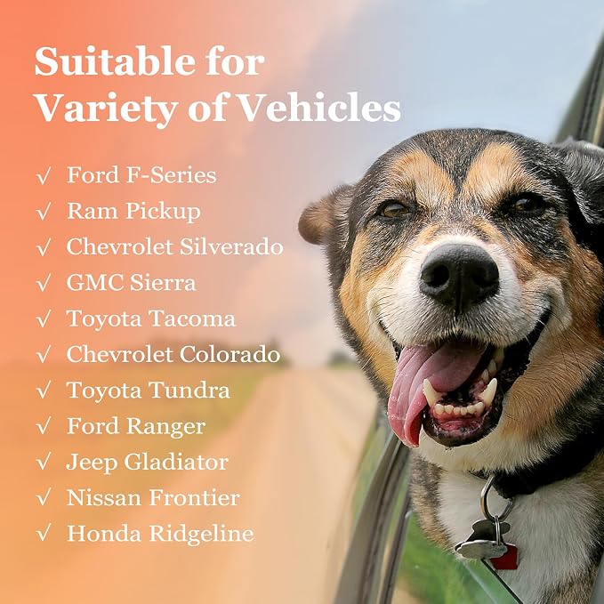 Waterproof Dog Hammock for Truck, Compatible with F150/RAM, Black | Visible Mesh Window,Great Gift,Storage Pockets,Effortless Cleaning, designed for full-size trucks, water-resistant polyester