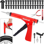 Tubeless Tire Puncture Repair Kit with Mushroom Plug, Repairs punctures and Flat Tires for Motorcycles, Cars, Trucks, ATVs,Gun Puncture Repair Kit
