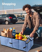 Trunk Organizer for Car - Car Organizer, Foldable Trunk organizer for SUVs & Sedans, Sturdy Organization for Car Accessories, Tools, Sundries, Blue, 2 Compartments, 23.6"×14.2"×10.6"