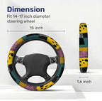 Nightmare Rag Doll Steering Wheel Cover, Non Slip Polyester Car Wheel Protector for Car SUV Truck, Universal 15 Inch