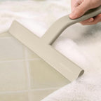 JustHang Shower Squeegee for Glass Doors, All-One-Piece Award-Winning Silicone Squeegee with Built-in Hook for Bathroom,Window, Mirror, Tile Wall,Car, Streak-Free Cleaner,10-Inch Light Taupe