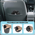 2 Pcs 1 Gallon Collapsible Car Trash Can with 20 Garbage Bags | Foldable Hanging Mini Automotive Garbage Bin | Waterproof Leakproof Pop-Up Vehicle Rubbish Organizer