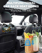 Purse Holder for Car, 2 Pack Heavy Duty Purse Hanger for Car, PU Leather Car Seat Hooks for Purses and Bags, Cute Wave Headrest Organizer for Handbags & Backpacks