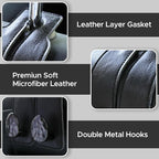 2PCS Leather Car Seat Hooks for Headrest, Vehicle Hanger Storage Organizer Universal for Handbag Purse, Car Accessories Gift (Black-Black)