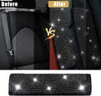 JDDRY 2-Pack Bling Seat Belt Covers,Bling Seat Belt Covers for Womens,Car Seat Belt Strap Cover Shoulder Pad,Universal Car Interior Accessories Fit for Car/Truck/SUV(Black,2PC)