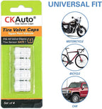 Tire Valve Stem Caps, Anodized Aluminum Tire Valve Cap Set | Corrosion Resistant, Universal Stem Covers for Cars Trucks Motorcycles SUVs and Bikes (Silver-US)