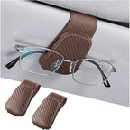 Sunglasses Holders for Car Sun Visor, Leather Eyeglasses Hanger Mounter, Magnetic Glasses Holder and Ticket Card Clip, Auto Interior Accessories Universal for SUV Pickup Truck