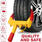2 Pcs Wheel Lock for Cars, Heavy Duty Trailer Wheel Lock Universal Security Anti Theft Tire Clamp for Vehicles Boot Camper SUV ATV Boat Motorcycle Deterrent(Red)
