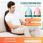 Vibration Massage Seat Cushion with Heat, 6 Vibration Motors, 6 Massage Modes, Heated Massage Chair Pad for Office Chair, Home Recliner & Desk Chair, Back & Seat Massager with Remote