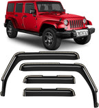 Voron Glass in-Channel Extra Durable Rain Guards for Jeep Wrangler JK 2007-2018, Window Deflectors, Vent Window Visors, 4 Pieces - 220246