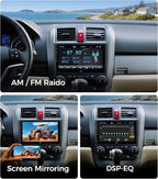 QLED Linux Car Stereo Radio for Honda CRV 2007-2011 Fast Boot Wireless CarPlay & Android Auto, Bluetooth AM/FM SWC Plug and Play