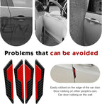 4 PCS Car Door Edge Guard Stickers, Reflective Car Door Edge Protector, Anti-Scratch & Anti-Collision Side Doors Warning Guard Strips, Auto Body Self Adhesive Strips for SUV Truck (Red)