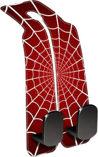 1 Pack Purse Hook for Car Red and White Spider Web Headrest Back Seat Hook Premium Leather Double Metal Hanger Storage Pack Bag Purse Holder Car Accessories