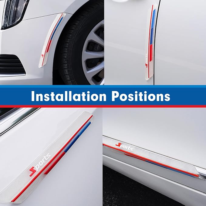 2 PCS Car Side Body Anti-Collision Strips, Sport Style Front Rear Bumper Protector Stickers, Self-Adhesive Car Door Edge Anti-Scratch Protector, Universal for Most Cars (Transparent)