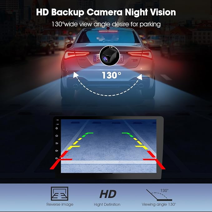 Wireless Double Din Car Stereo with CarPlay/Android Auto,Carplay Screen for Car,Voice Control with Backup Camera,Bluetooth,Navigation, Mirror Link (10.1 Inch)