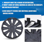 17 Inch Hubcaps Set of 4 Universal Wheel Rims Cover Hubcaps | Snap On Car Truck SUV Steel Wheels Hubcap High quality and durable ABS+PC Material (17-Inch, Matte Black )