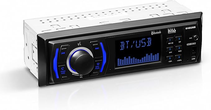 616UAB Car Stereo With Bluetooth - Single DIN, MP3, USB, Aux-in, AM/FM, No CD DVD Player