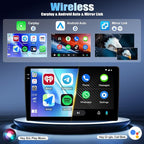 【4+64G】Android 15 Car Stereo for Honda Civic 2001-2005 with Wireless Carplay Android Auto, 9" 1280 * 720P IPS Touchscreen Bluetooth-5.0 Car Radio Support GPS WiFi FM/RDS 32-EQ DSP AHD Rear Camera SWC