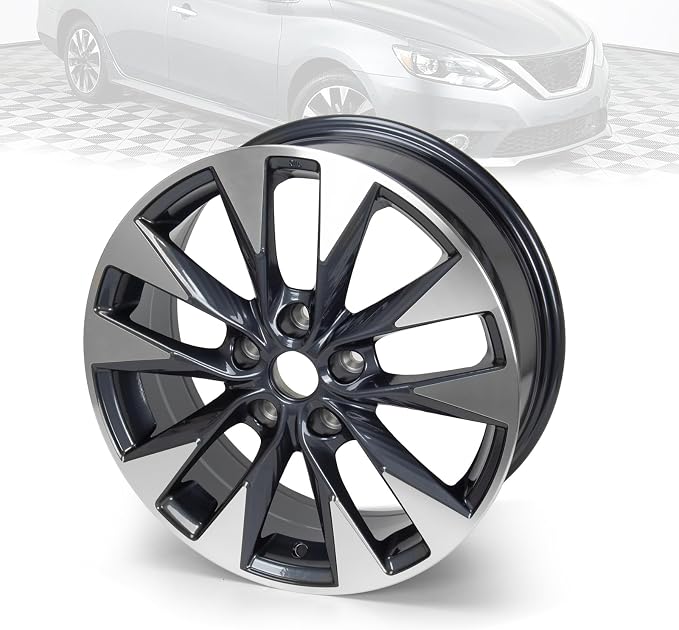 New 17x6.5" 17 Inch Premium Aluminum Alloy Wheel Rim Compatible with Nissan Sentra 2016 2017 2018 2019 | OEM Design, Alloy Replacement Wheel, Super Duty Car Rims Replacement - OE Stock Specs